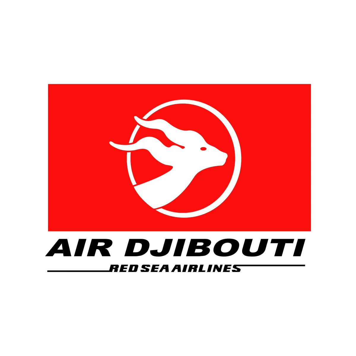 Air Djibouti national flag carrier airline of Djibouti 'whale shark' emblem in national flag colors logo in PNG and SVG Vector.