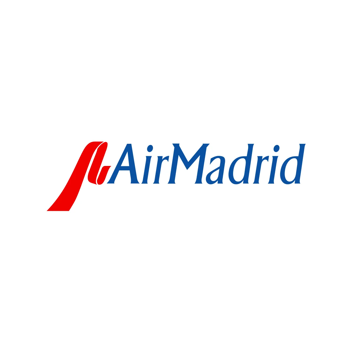 Air Madrid defunct Spanish long-haul airline red and yellow wings logo in PNG and SVG Vector.