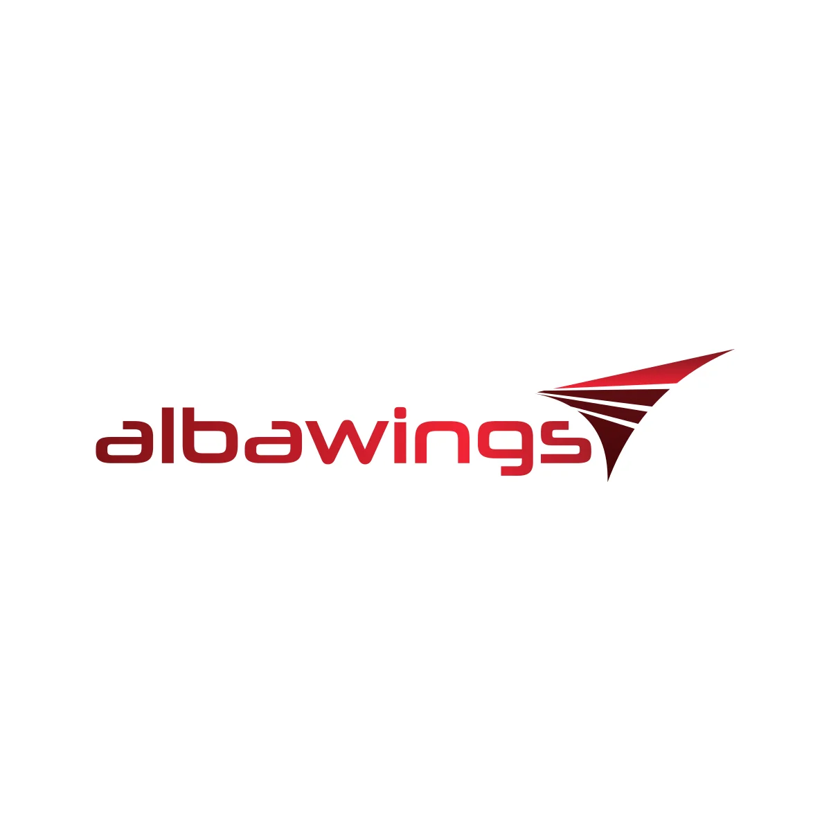 Albawings Albanian low-cost airline 'eagle wing' emblem in national flag colors logo in PNG and SVG Vector.