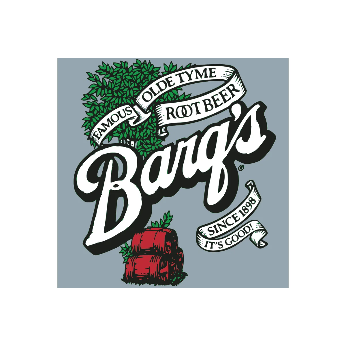 Barq's classic American root beer brand ('Barq's has bite!') red script logo in PNG and SVG Vector.