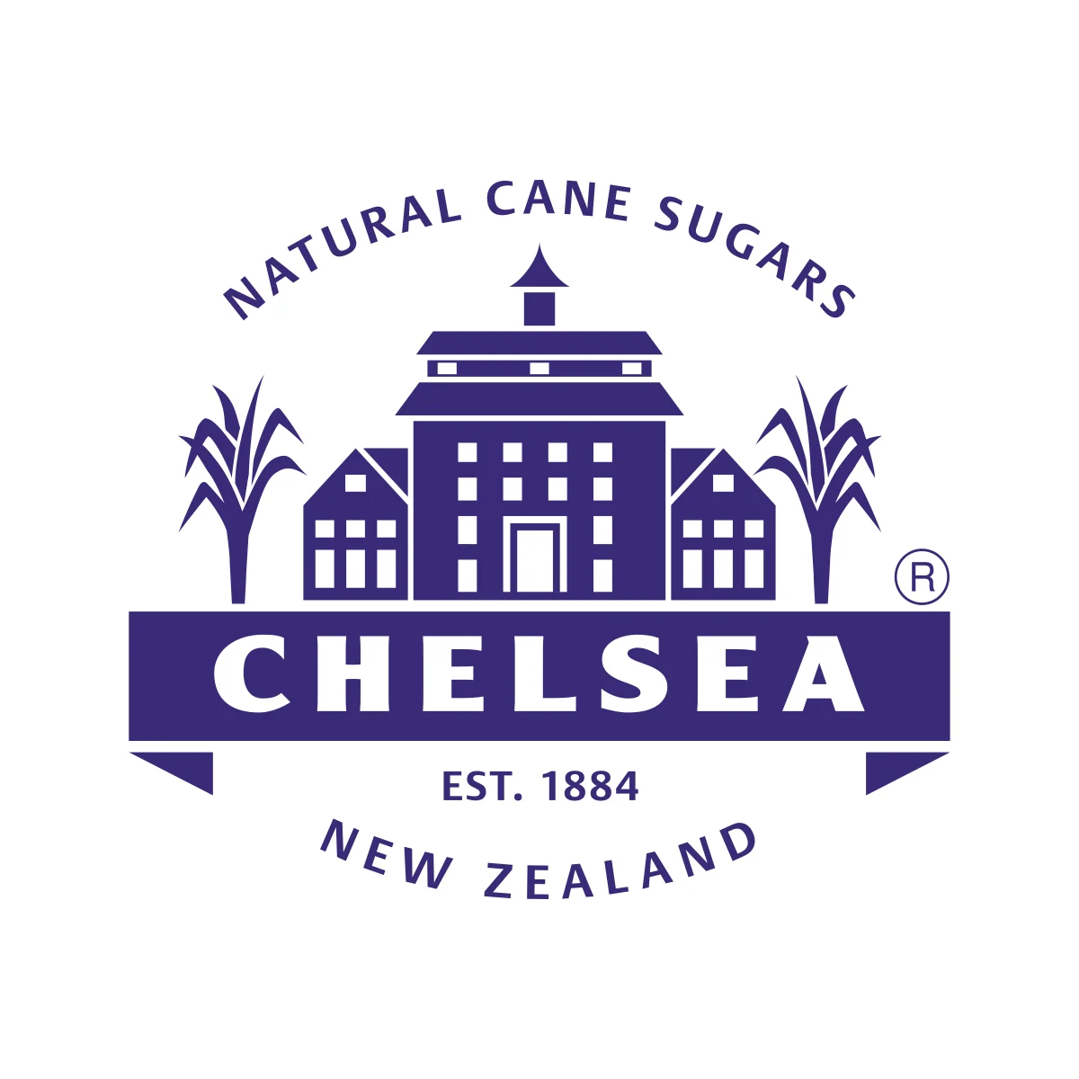 Chelsea Sugar Refinery iconic New Zealand sugar brand classic script logo in PNG and SVG Vector.