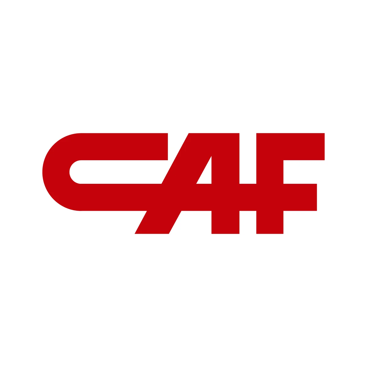 CAF (Construcciones y Auxiliar de Ferrocarriles) Spanish railway vehicle manufacturer logo in PNG and SVG Vector.