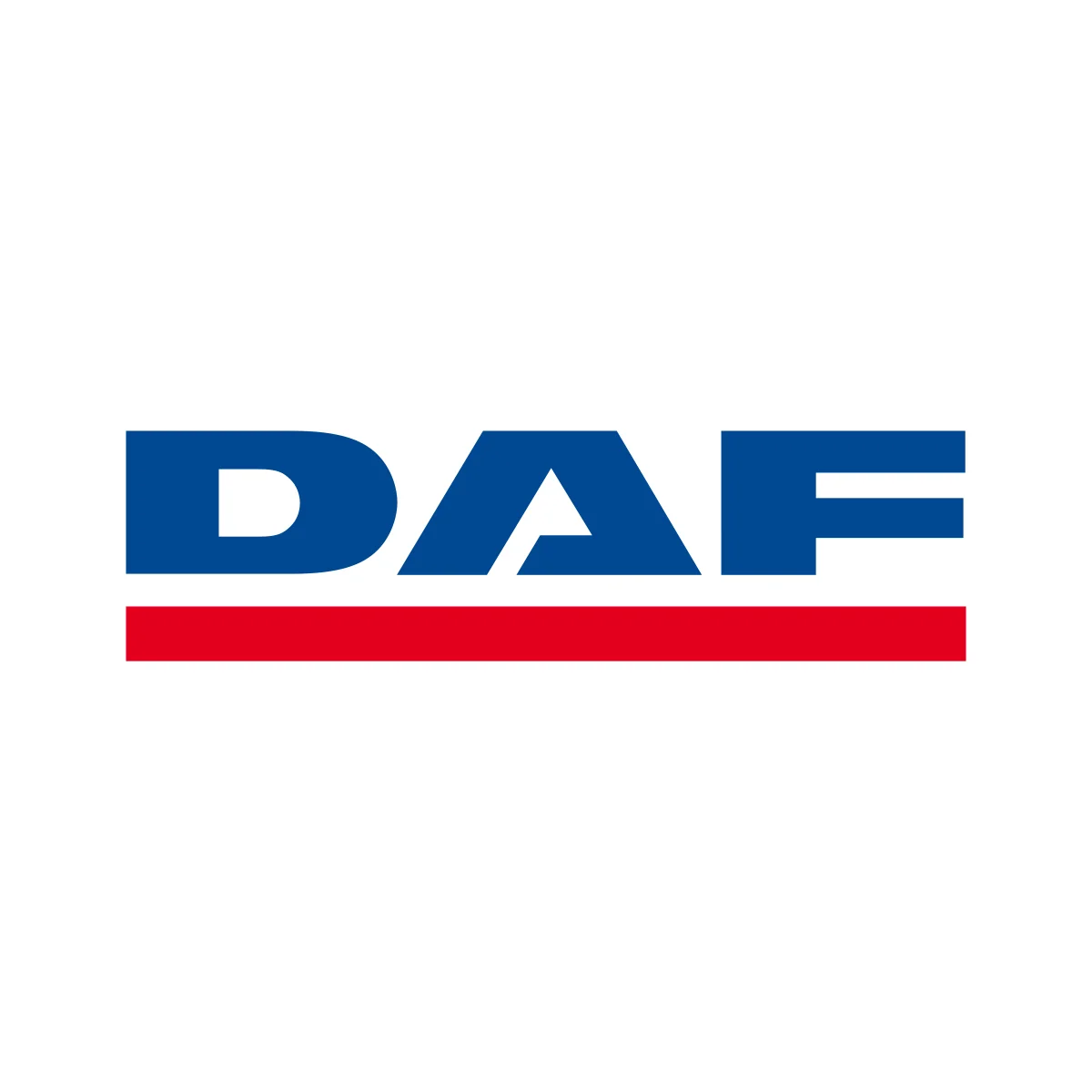 DAF Trucks Dutch commercial truck manufacturer blue wordmark and red stripe logo in PNG and SVG Vector.