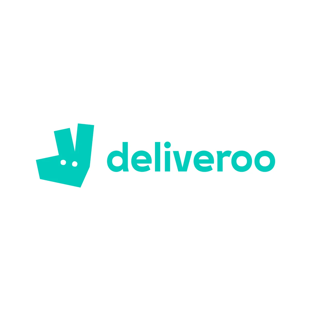 Deliveroo online food delivery company geometric kangaroo head logo in PNG and SVG Vector.