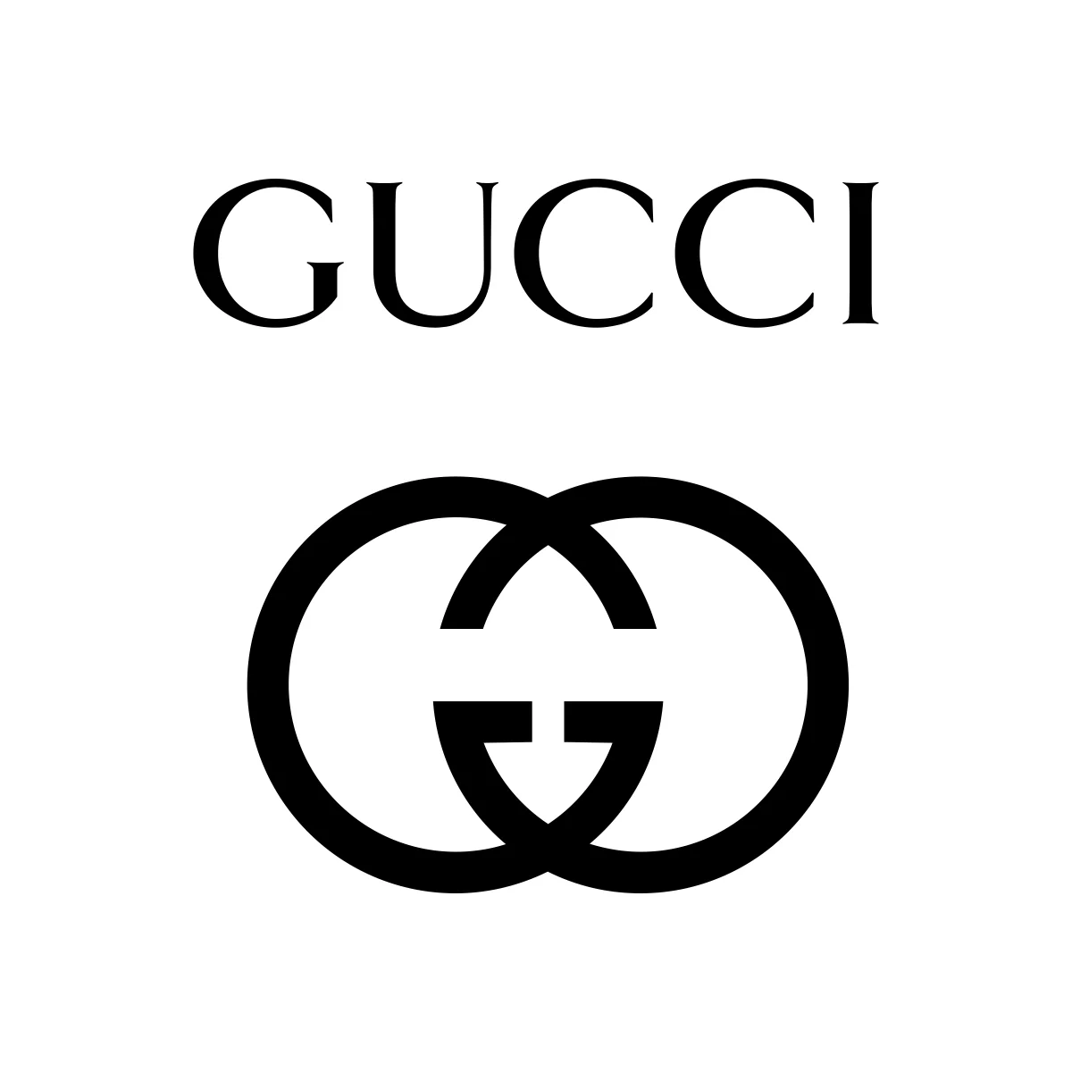 Gucci iconic Italian luxury fashion house interlocking G logo in PNG and SVG Vector.