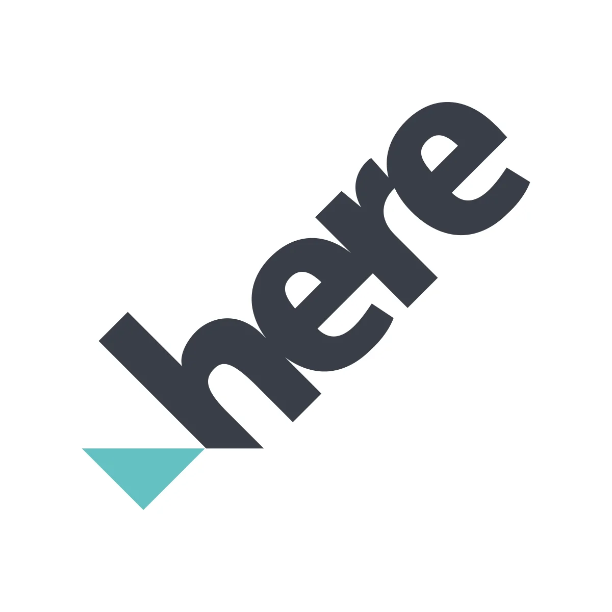 HERE Technologies global mapping and location data platform 3D arrow logo in PNG and SVG Vector.