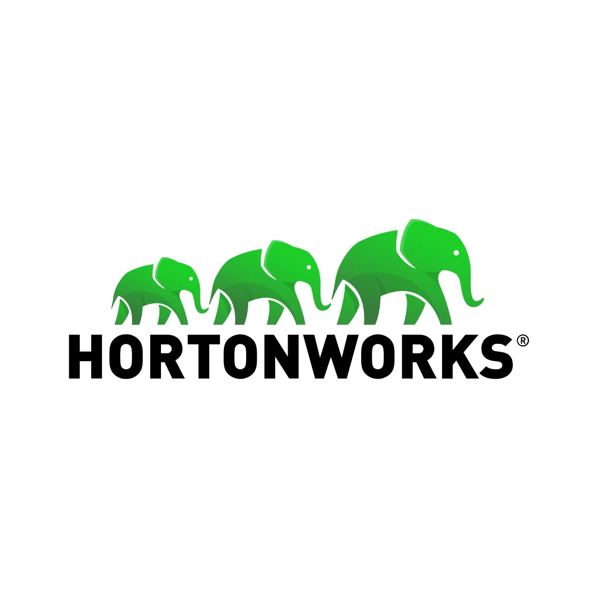 Hortonworks former big data and Apache Hadoop software company green elephant logo in PNG and SVG Vector.
