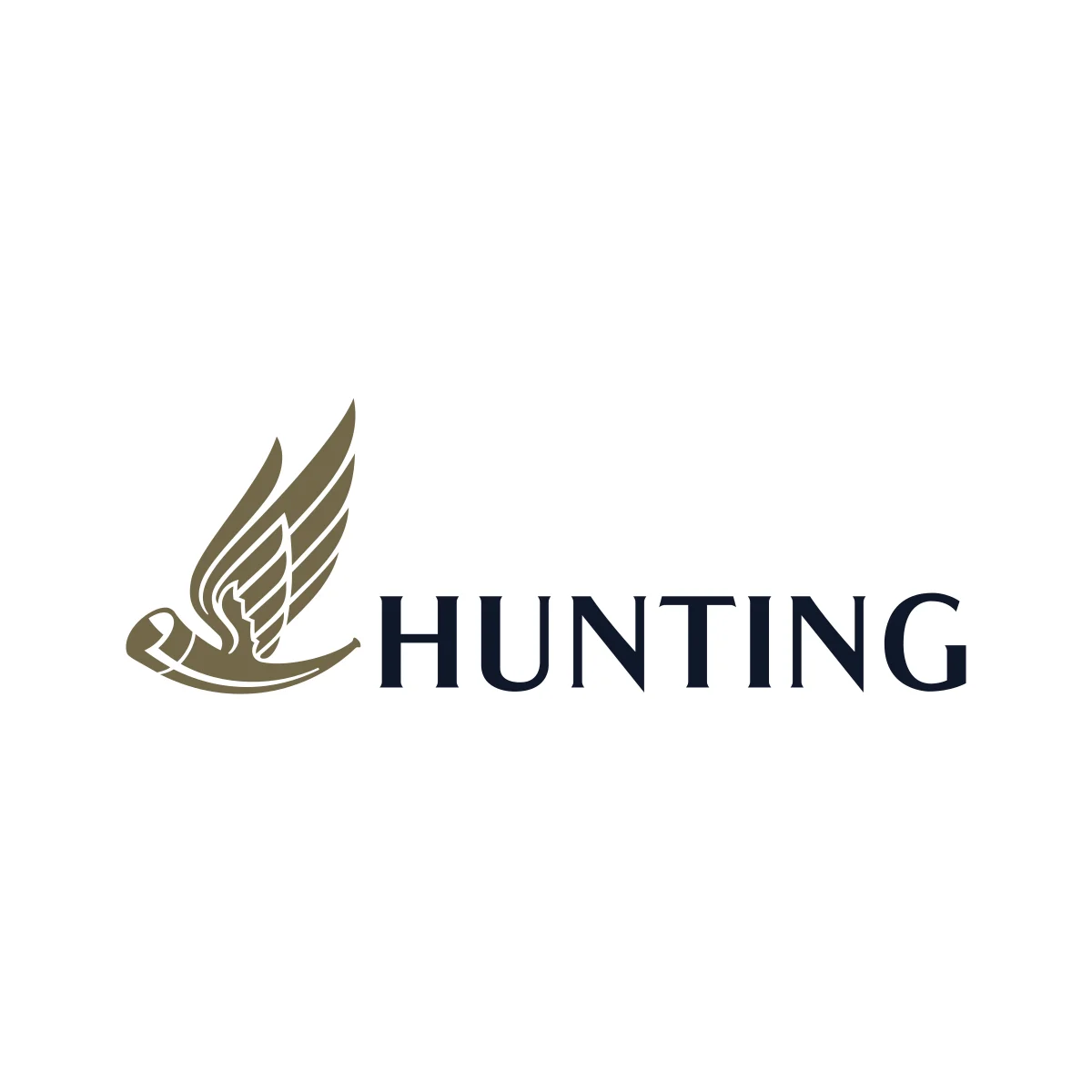 Hunting plc international energy services and oil equipment provider blue wordmark logo in PNG and SVG Vector.