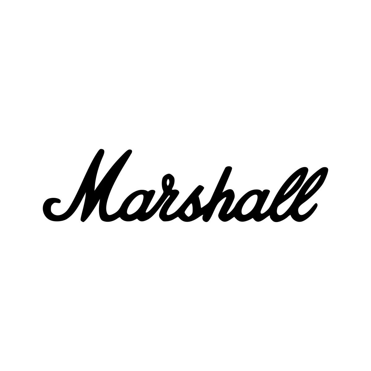 Marshall Amplification iconic rock and roll amplifier script logo in PNG and SVG Vector.