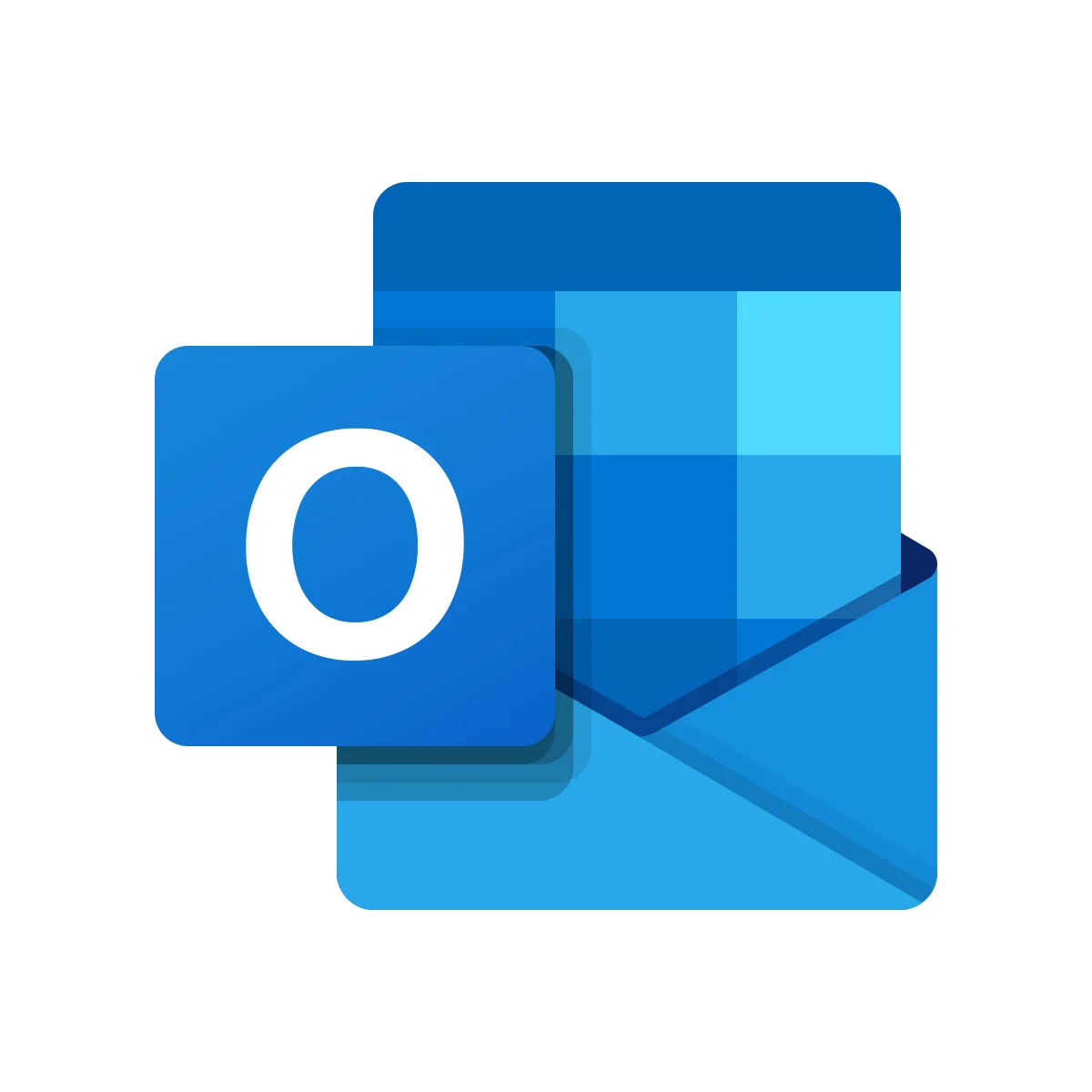 Microsoft Outlook email client and calendar software modern blue envelope 'O' icon logo in PNG and SVG Vector.