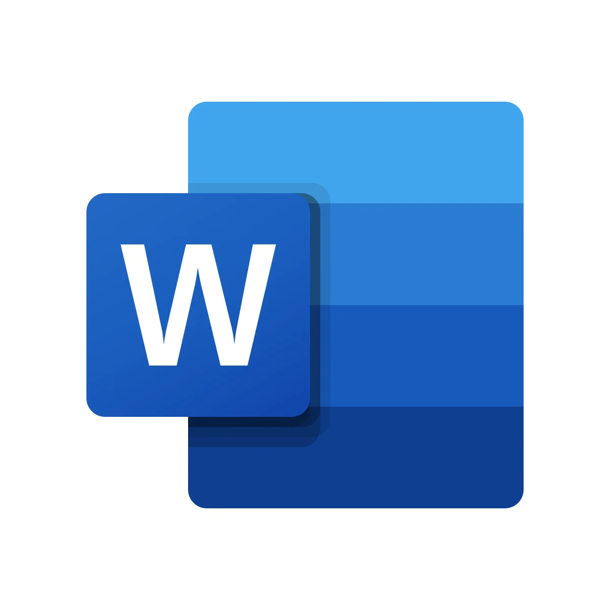 Microsoft Word iconic word processing software W document logo in PNG and SVG Vector.