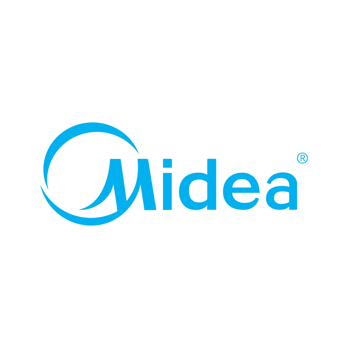 Midea major Chinese electrical appliance and air conditioning manufacturer blue lowercase logo in PNG and SVG Vector.