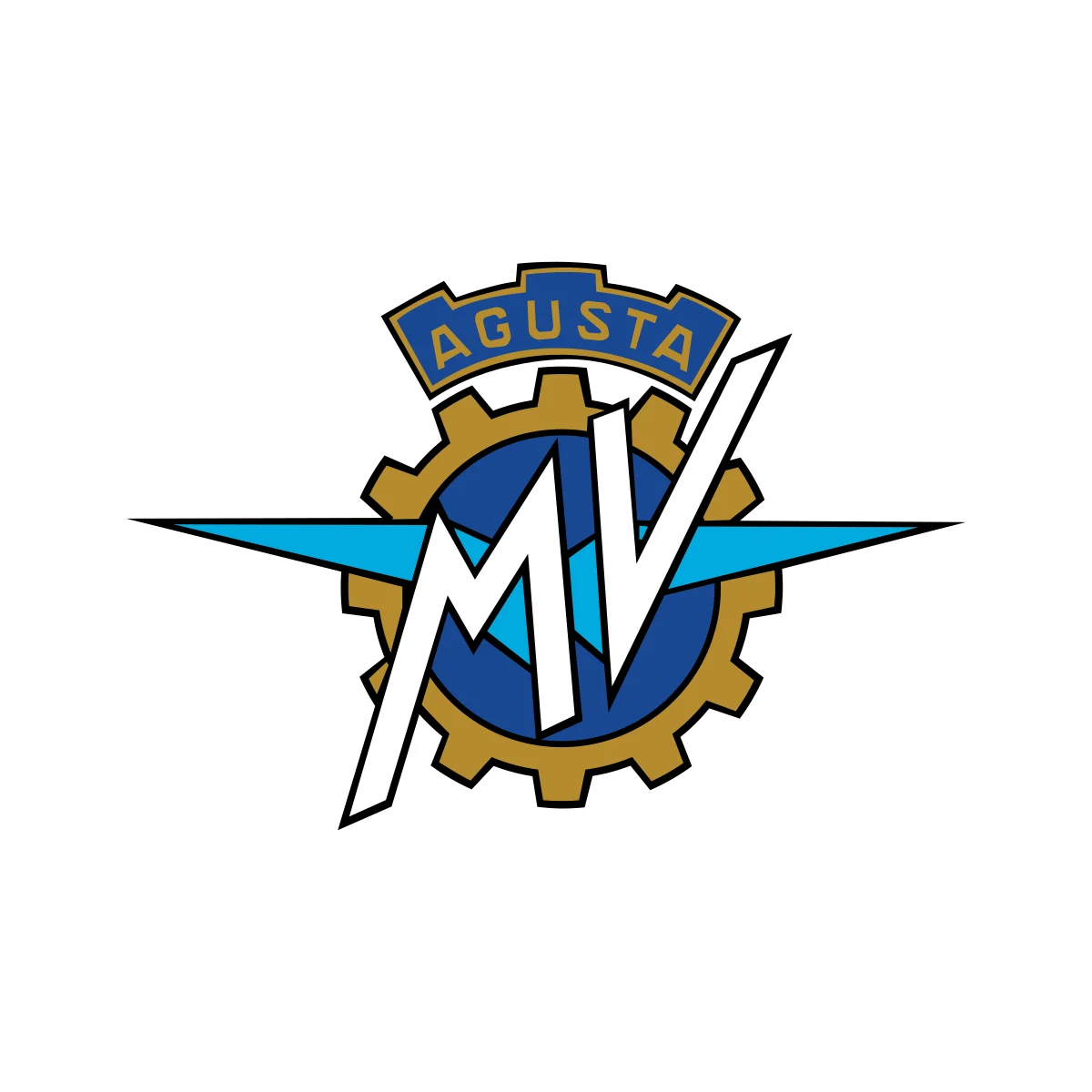 MV Agusta iconic Italian high-performance motorcycle manufacturer logo in PNG and SVG Vector.