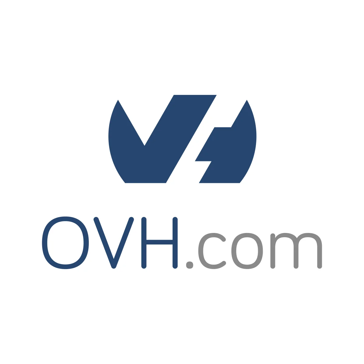 OVHcloud major European cloud computing and web hosting provider blue wordmark logo in PNG and SVG Vector.