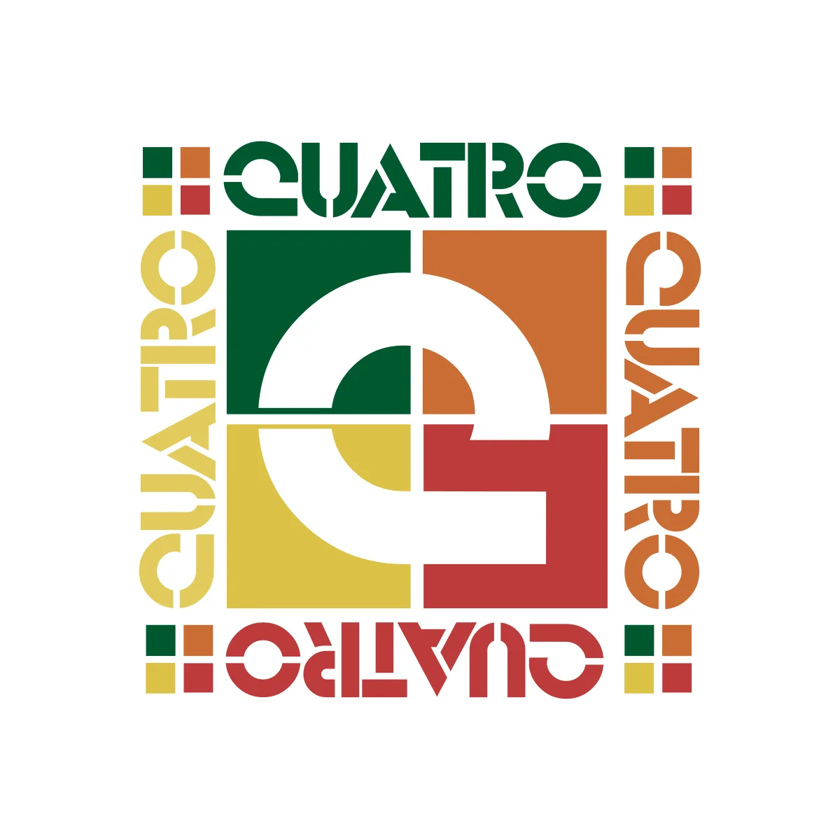Quatro retro fruit-flavored carbonated drink logo in PNG and SVG Vector.