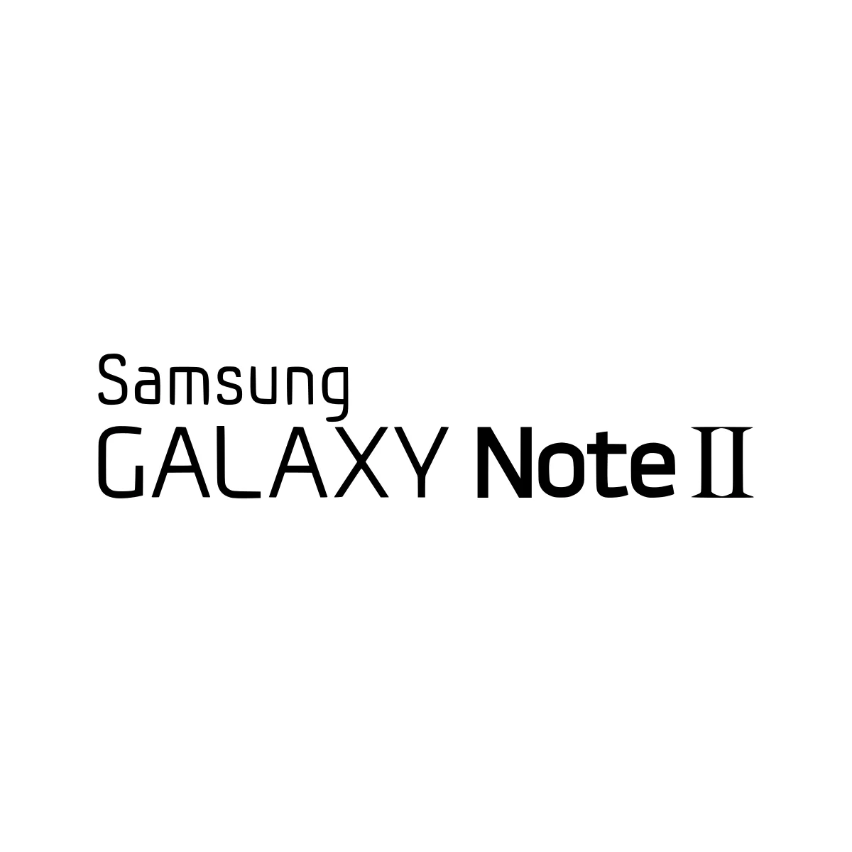 Samsung Galaxy Note II classic 'phablet' S Pen smartphone product wordmark logo in PNG and SVG Vector.