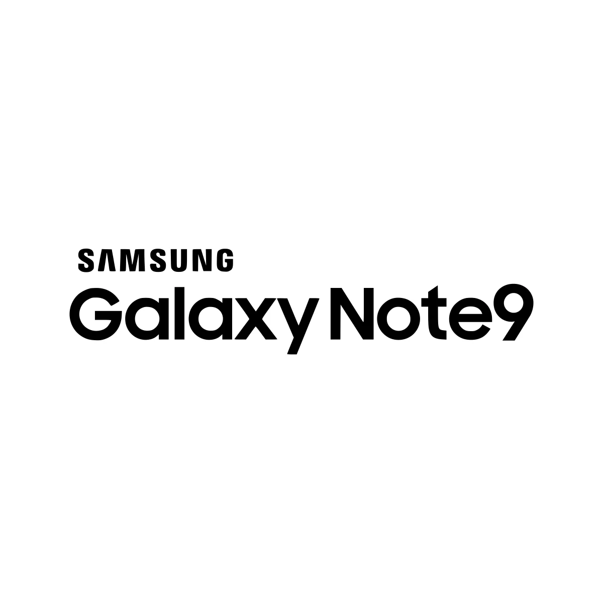 Samsung Galaxy Note 9 premium S Pen stylus smartphone product wordmark logo in PNG and SVG Vector.