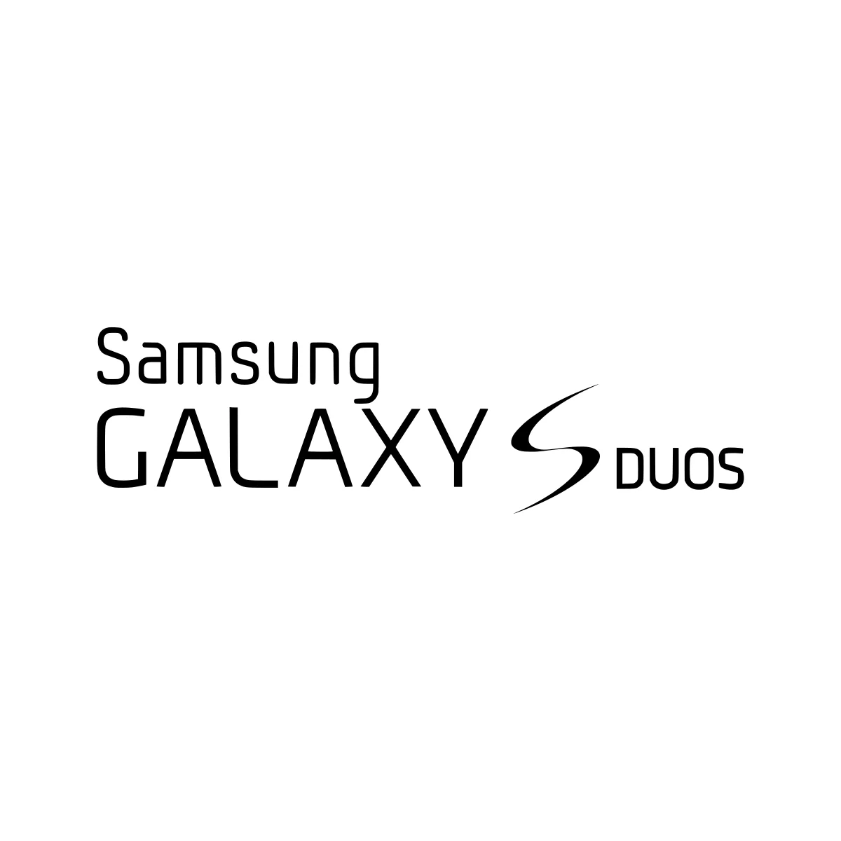 Samsung Galaxy S Duos historic dual-SIM smartphone logo in PNG and SVG Vector.