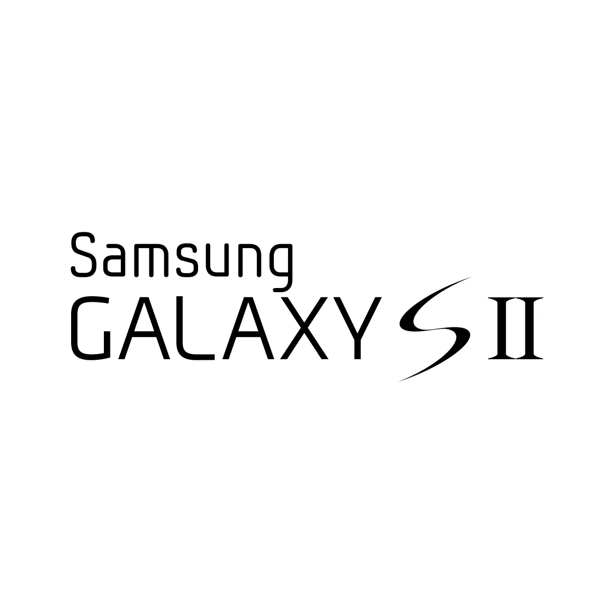 Samsung Galaxy S II classic (2011) flagship Android smartphone product wordmark logo in PNG and SVG Vector.