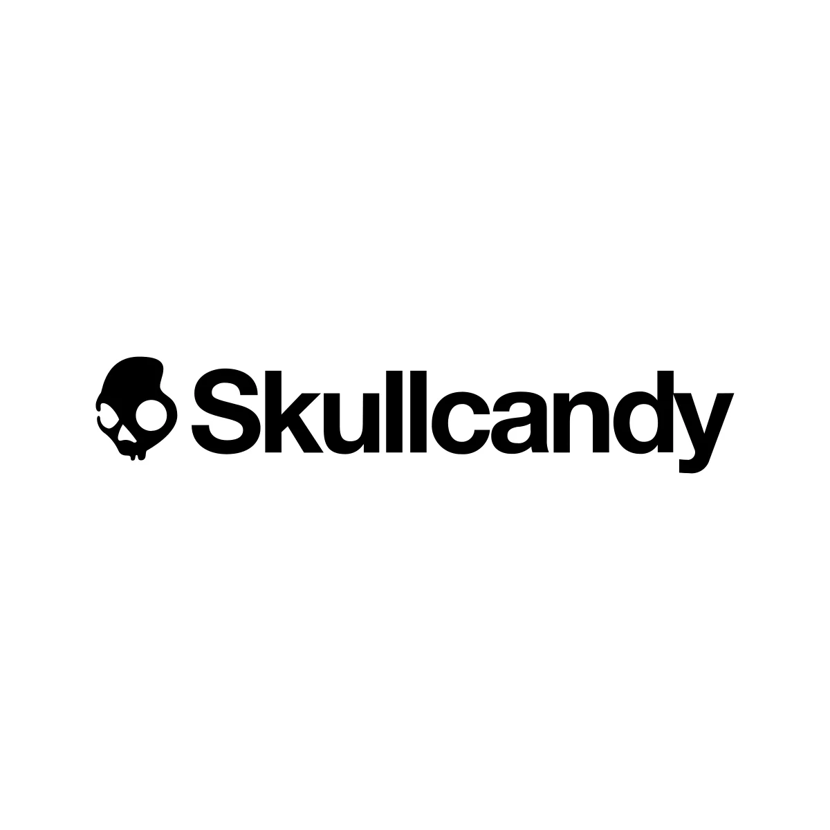 Skullcandy American headphone and audio brand iconic black skull silhouette logo in PNG and SVG Vector.
