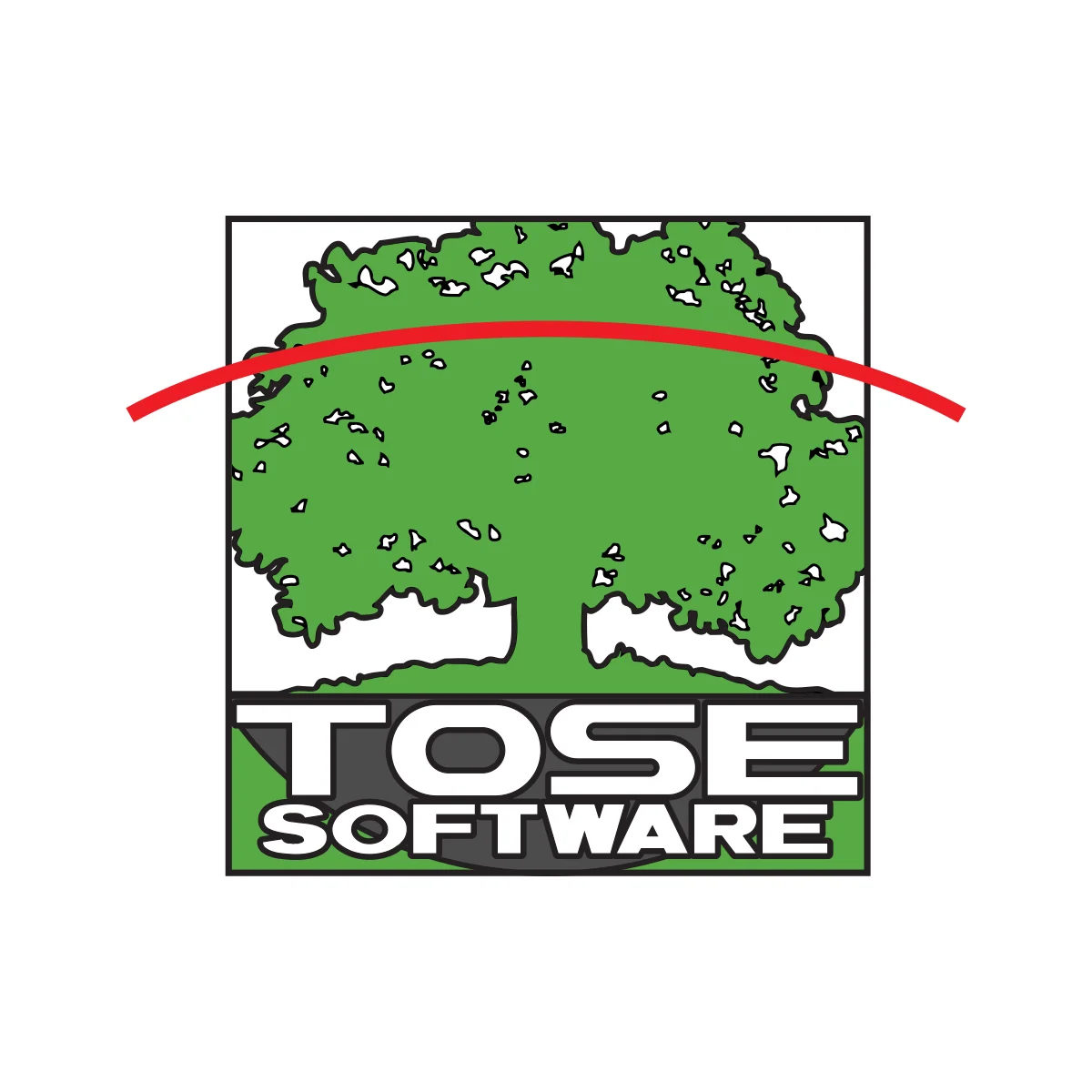 Tose Co. prolific 'behind-the-scenes' Japanese video game developer red wordmark logo in PNG and SVG Vector.