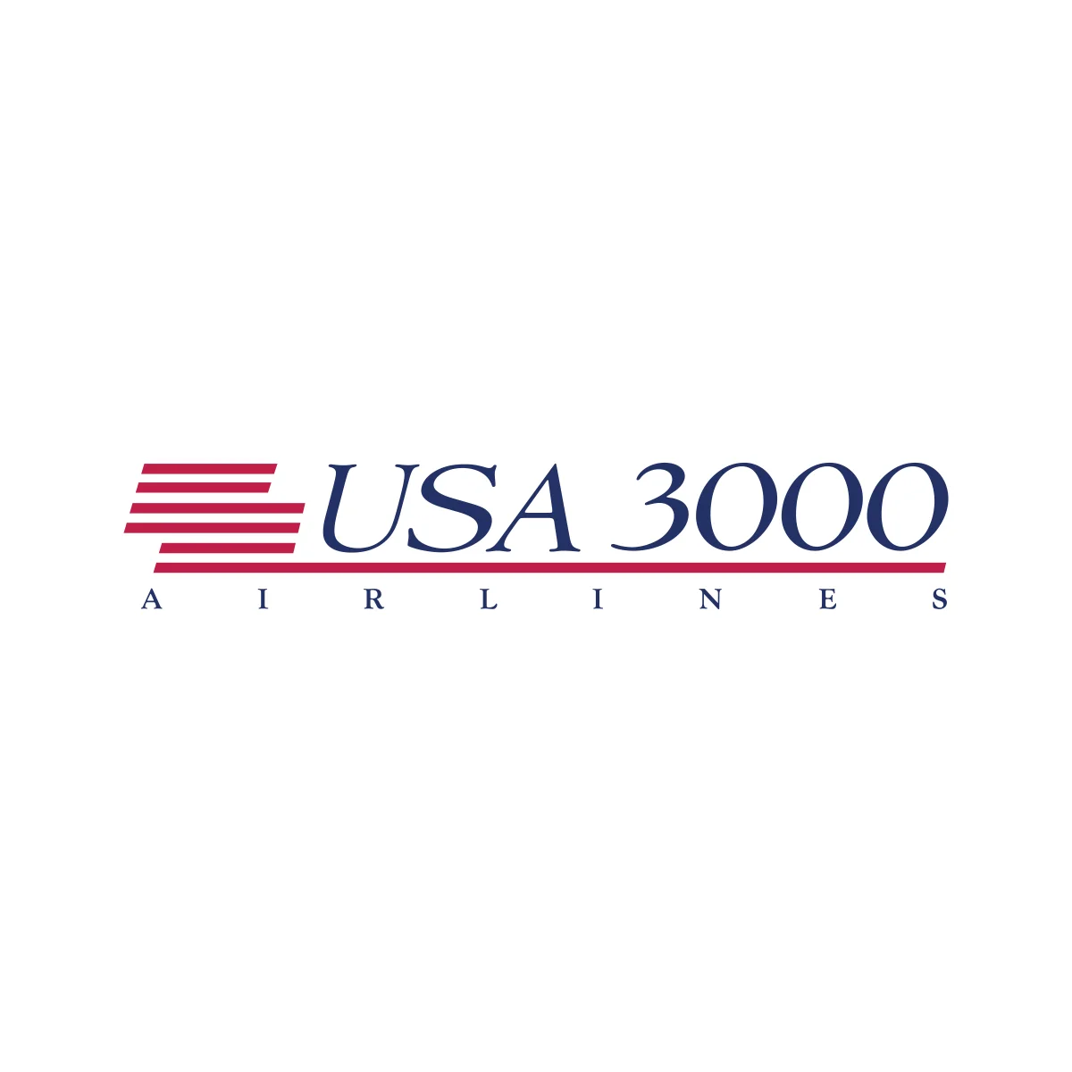 USA3000 Airlines former American low-cost charter airline patriotic logo in PNG and SVG Vector.